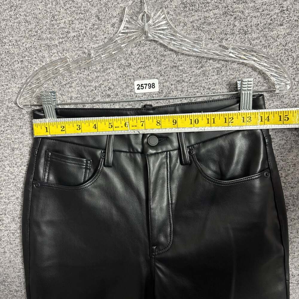 Good American Women’s Size 4/27 Black Faux Leather Icon Straight High Waisted - Picture 11 of 13